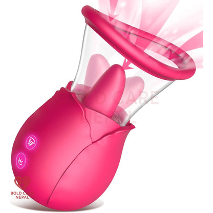 Rose Tongue Licking Vibrator with Suction Cup