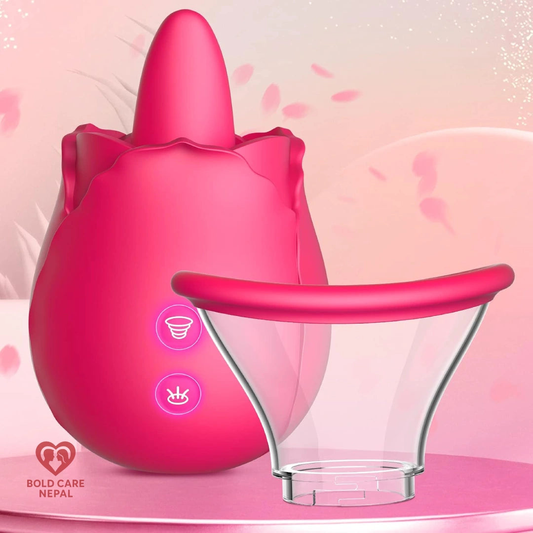 Rose Tongue Licking Vibrator with Suction Cup
