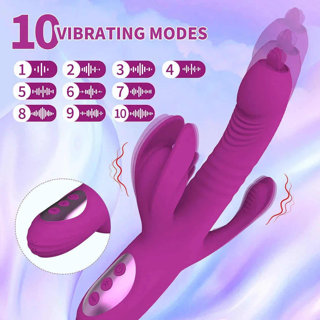 Silicone Tongue Licking Vibrators | Telescopic G-Spot Vibrator
